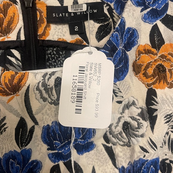 Slate & Willow Floral Jacquard Mini Dress-SIZE 2 - Picture 5 of 5